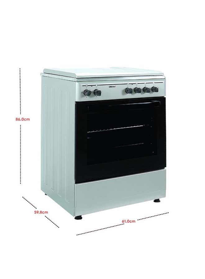 نوبل طباخ غاز وكهرباء 60 × 60، 2 شعلة غاز، 2 طبق تسخين، شواية كهربائية وفرن كهربائي، 6 مقابض تحكم، إشعال يدوي، غطاء ستانلس ستيل، ضوء داخلي، 59.8 × 61 × 86 سم، فضي، صنع في تركيا  - Image 2