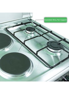 Nobel 60 x 60 Electric & Gas Cooker, 2 Gas Burner, 2 Hot Plate, Electric Grill & Electric Oven, 6 Knob Control, Manual Ignition, Stainless Steel Lid, Inner Light, 59.8 x 61 x 86 cm, Silver, Made In Turkey NGC7222 Silver  - Image 5