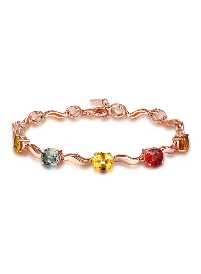 Perfii Rhodium Plated Cubic Ziron Stylish Bracelet - Image 1
