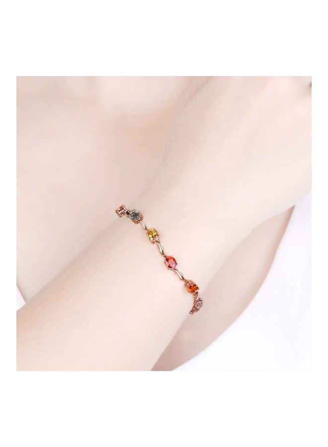 Perfii Rhodium Plated Cubic Ziron Stylish Bracelet - Image 4