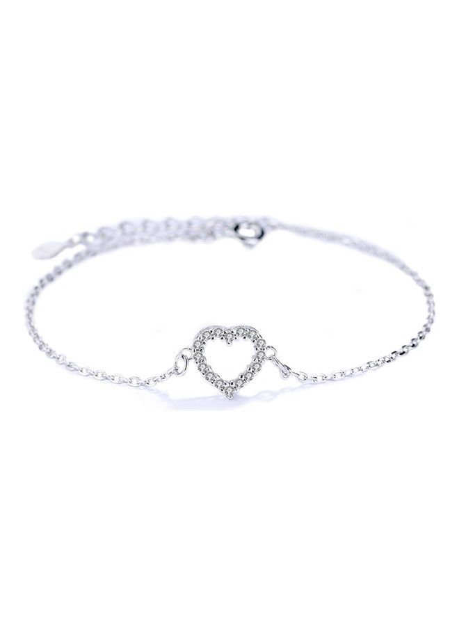 Perfii Rhodium Plated Cubic Ziron Stylish Bracelet - Image 1