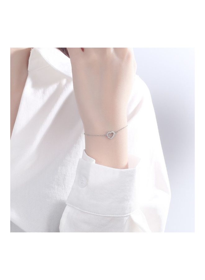 Perfii Rhodium Plated Cubic Ziron Stylish Bracelet - Image 5