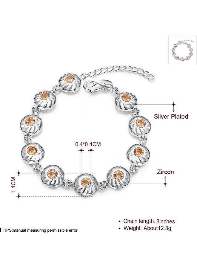 Perfii Rhodium Plated Cubic Ziron Stylish Bracelet - Image 5
