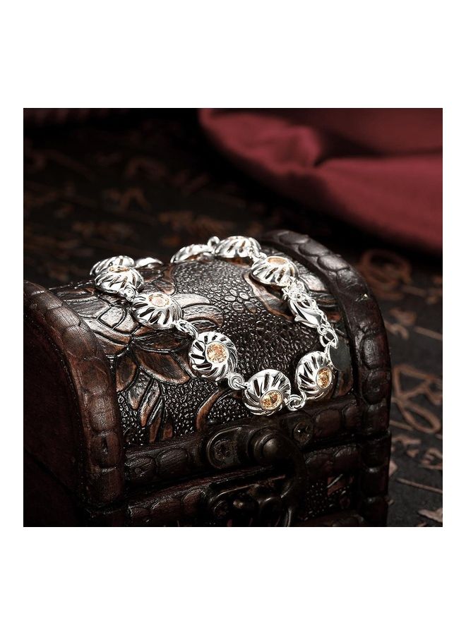 Perfii Rhodium Plated Cubic Ziron Stylish Bracelet - Image 4