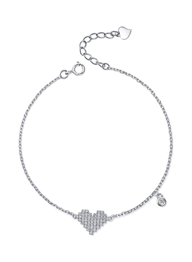 Perfii Rhodium Plated Cubic Ziron Stylish Bracelet - Image 1