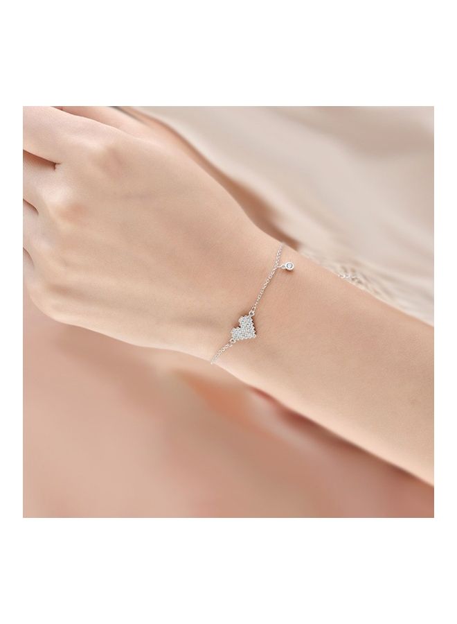 Perfii Rhodium Plated Cubic Ziron Stylish Bracelet - Image 3