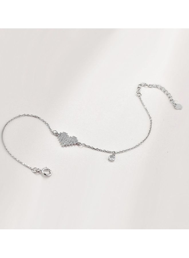 Perfii Rhodium Plated Cubic Ziron Stylish Bracelet - Image 4