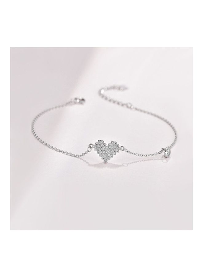 Perfii Rhodium Plated Cubic Ziron Stylish Bracelet - Image 5