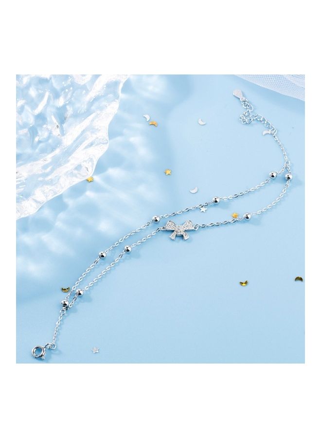 Perfii Rhodium Plated Cubic Ziron Stylish Bracelet - Image 4