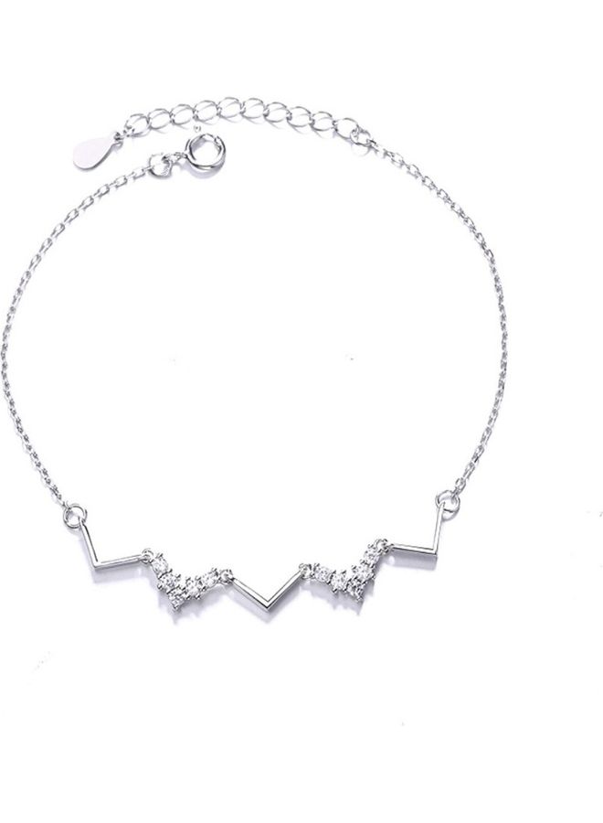 Perfii Rhodium Plated Cubic Ziron Stylish Bracelet - Image 1