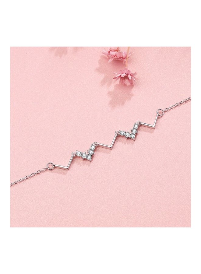 Perfii Rhodium Plated Cubic Ziron Stylish Bracelet - Image 5