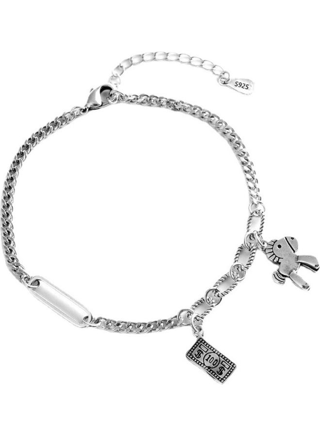 Perfii Rhodium Plated Cubic Ziron Stylish Bracelet - Image 1