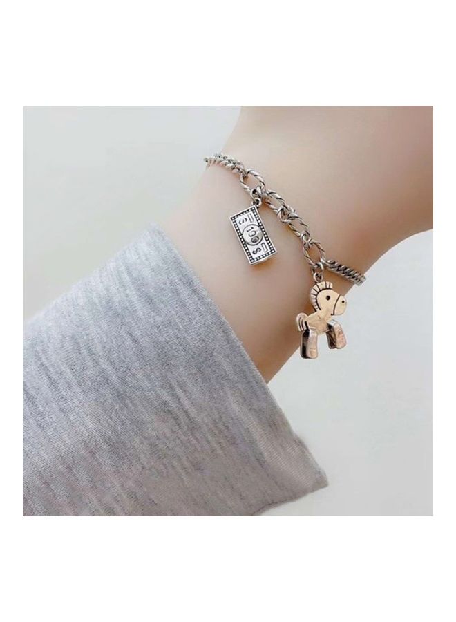 Perfii Rhodium Plated Cubic Ziron Stylish Bracelet - Image 3