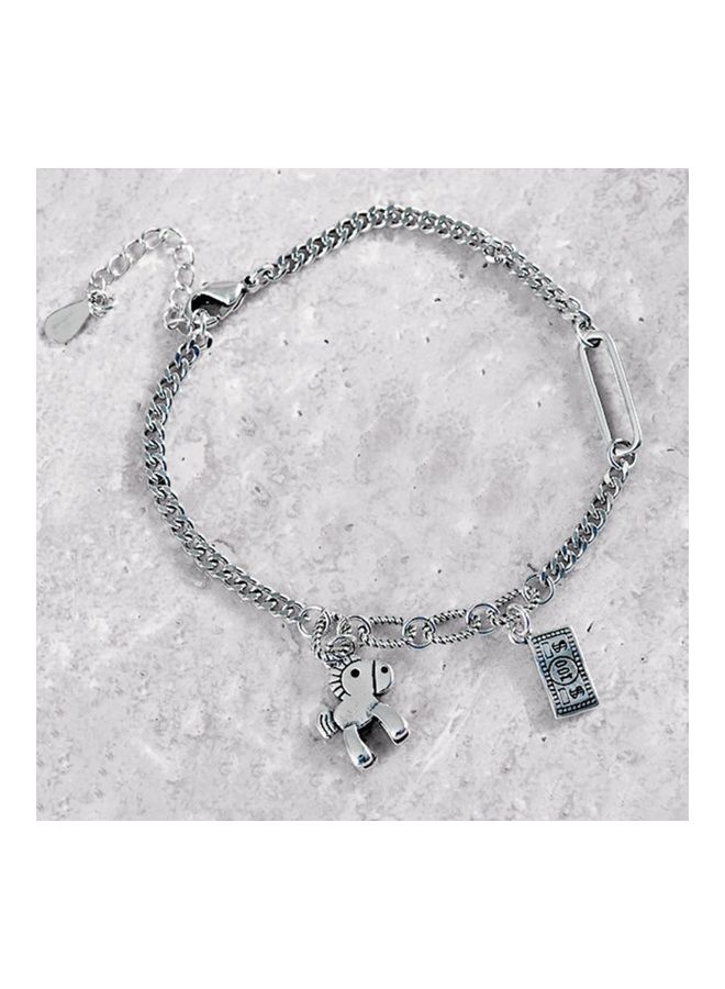 Perfii Rhodium Plated Cubic Ziron Stylish Bracelet - Image 5