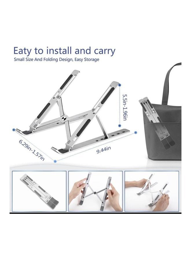 Portable Aluminium Alloy Laptop Stand Silver  - Image 3