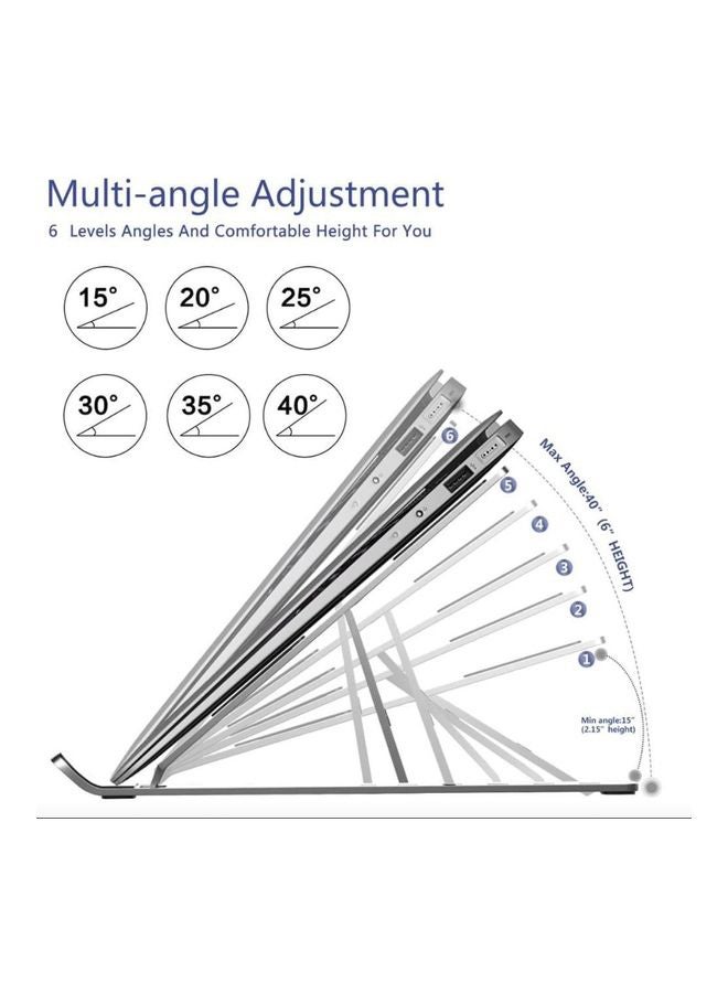 Portable Aluminium Alloy Laptop Stand Silver  - Image 4