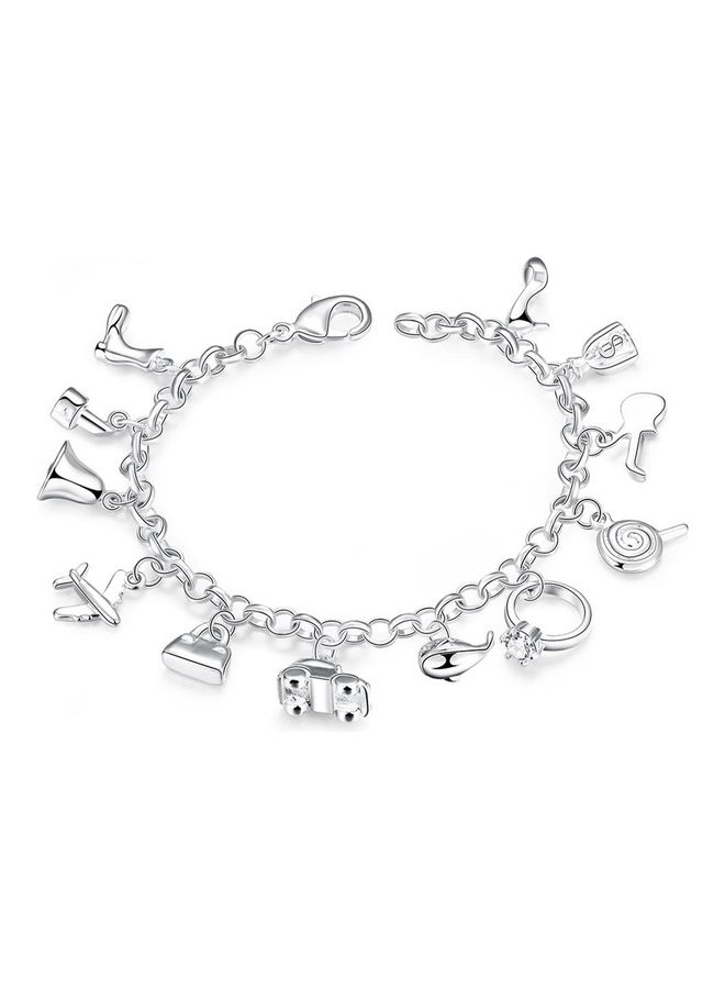 Perfii Rhodium Plated Cubic Ziron Stylish Bracelet - Image 1
