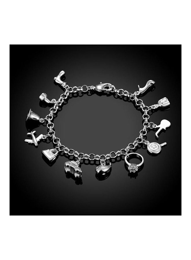Perfii Rhodium Plated Cubic Ziron Stylish Bracelet - Image 2