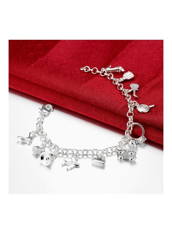 Perfii Rhodium Plated Cubic Ziron Stylish Bracelet - Image 3