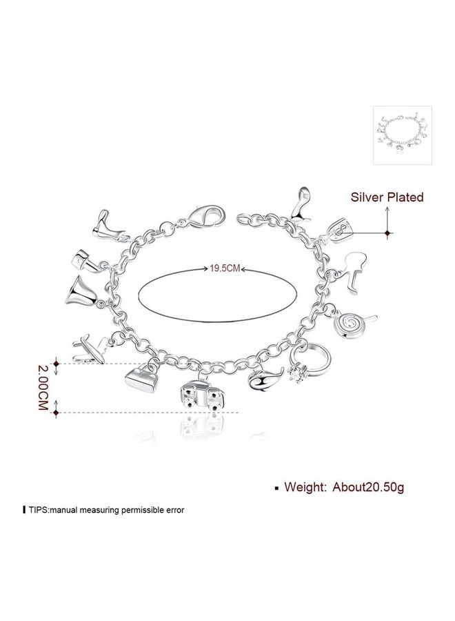 Perfii Rhodium Plated Cubic Ziron Stylish Bracelet - Image 5