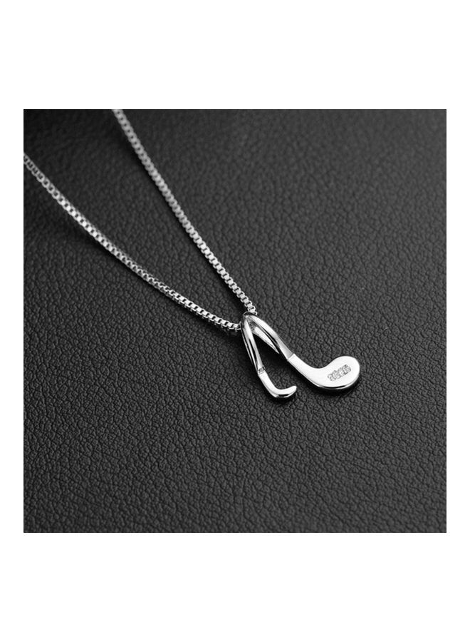 Perfii Rhodium Plated Ziron Studded Pendant Necklace - Image 4