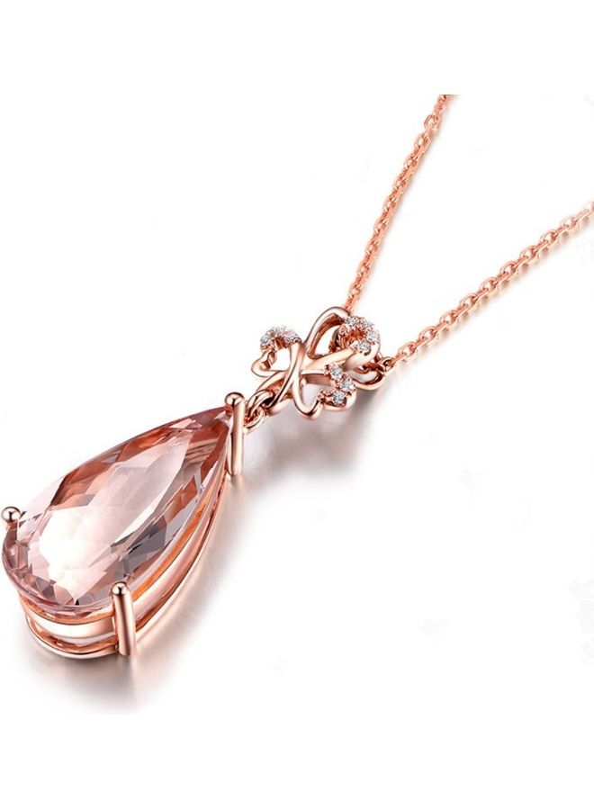 Perfii Rhodium Plated Ziron Studded Pendant Necklace - Image 2