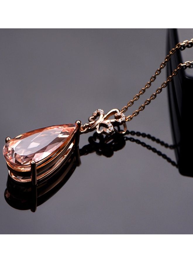 Perfii Rhodium Plated Ziron Studded Pendant Necklace - Image 3