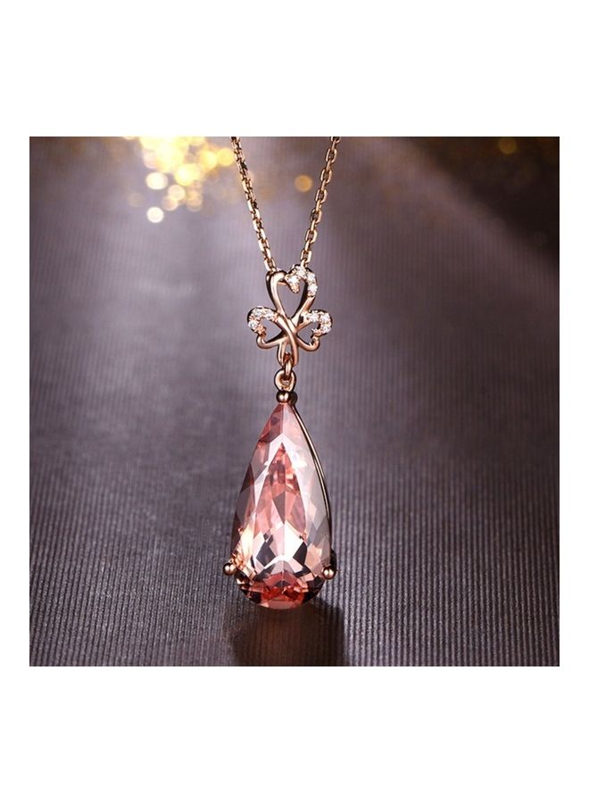 Perfii Rhodium Plated Ziron Studded Pendant Necklace - Image 4