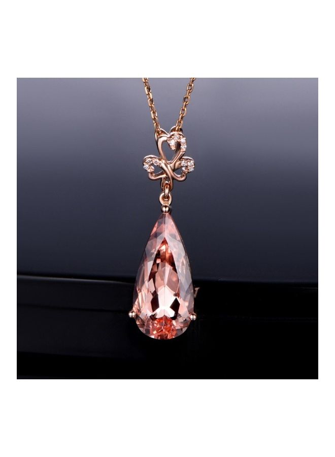 Perfii Rhodium Plated Ziron Studded Pendant Necklace - Image 5