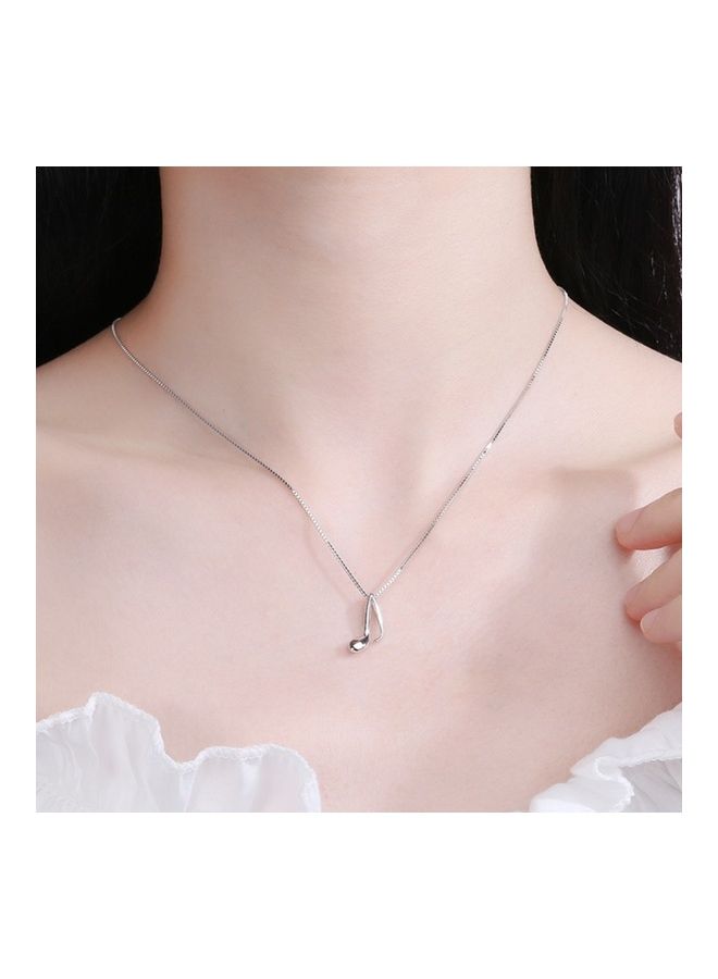 Perfii Rhodium Plated Ziron Studded Pendant Necklace - Image 2