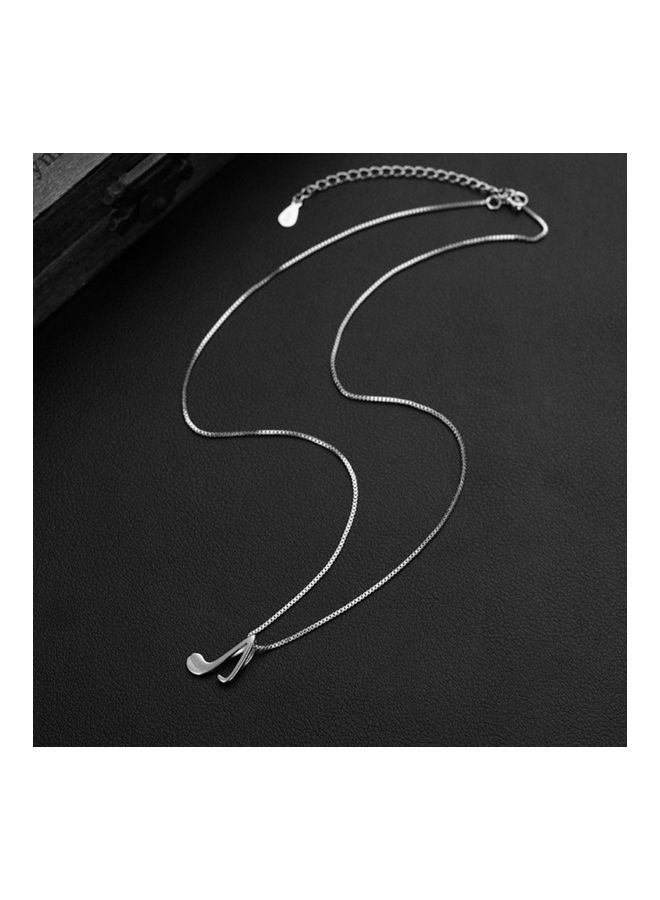 Perfii Rhodium Plated Ziron Studded Pendant Necklace - Image 3