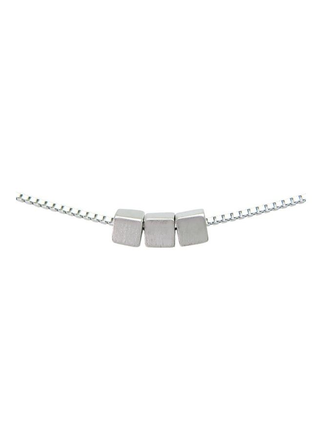 بيرفيي S925 Sterling Silver Crystal Studded Pendant Necklace  - Image 1