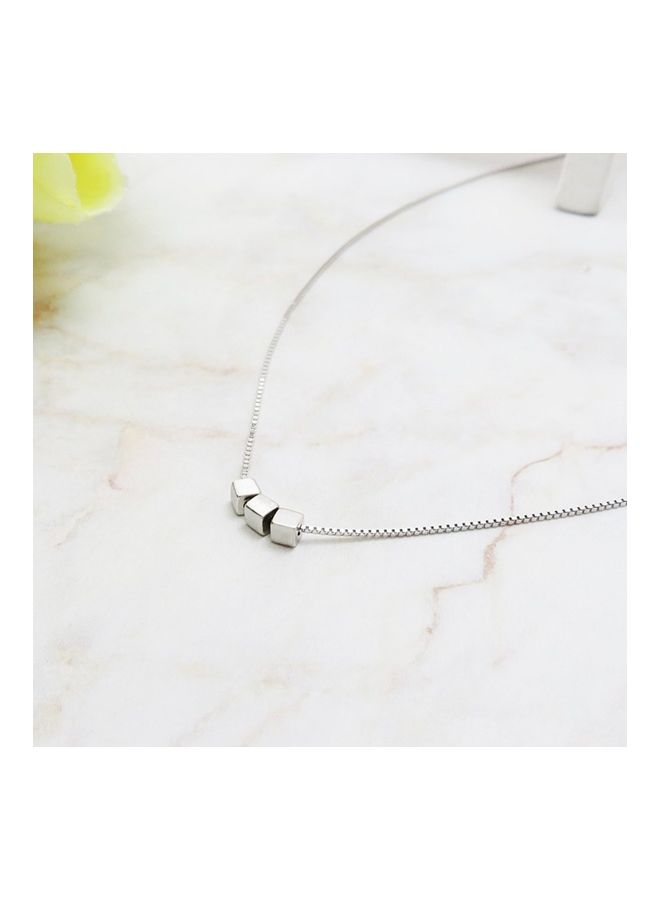 بيرفيي S925 Sterling Silver Crystal Studded Pendant Necklace  - Image 2