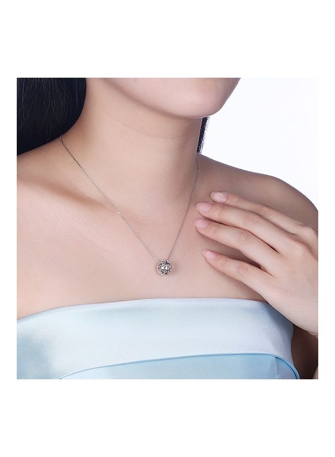 Perfii S925 Sterling Silver Crystal Studded Pendant Necklace - Image 3