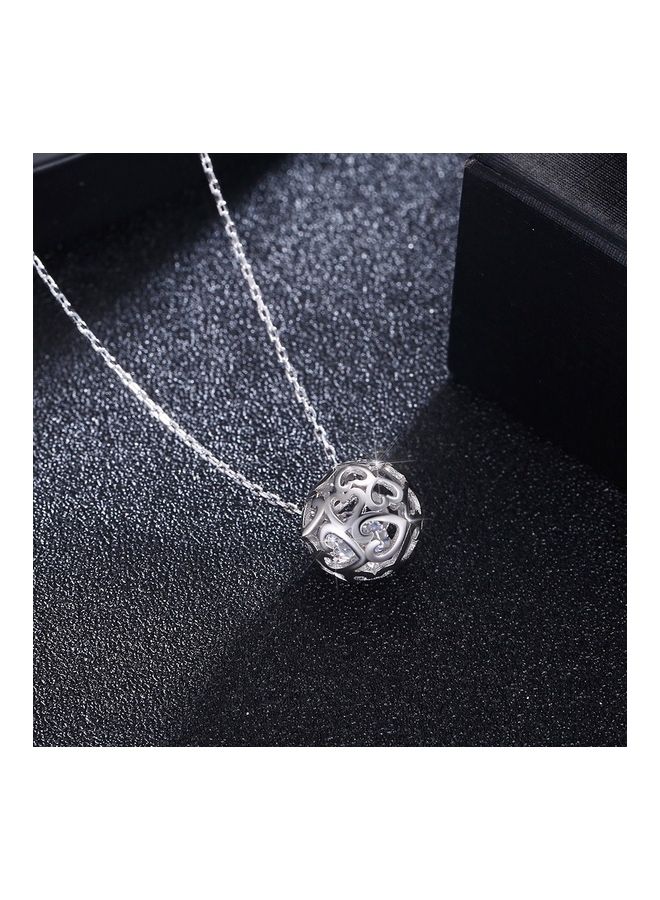 Perfii S925 Sterling Silver Crystal Studded Pendant Necklace - Image 5