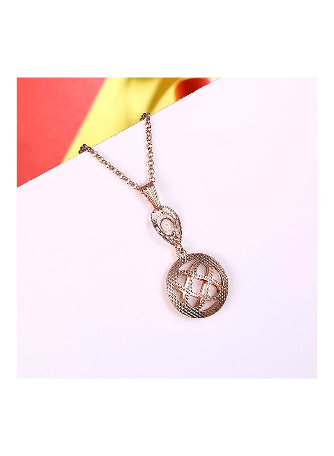 Perfii Rhodium Plated Ziron Studded Pendant Necklace - Image 5