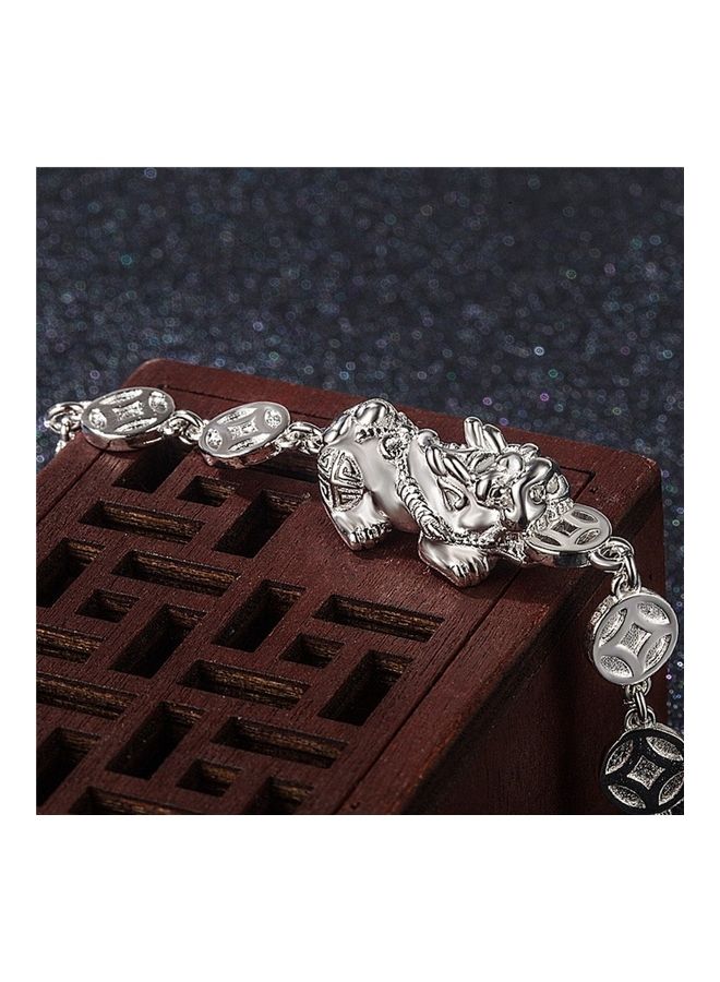 Perfii Rhodium Plated Cubic Ziron Stylish Bracelet - Image 3