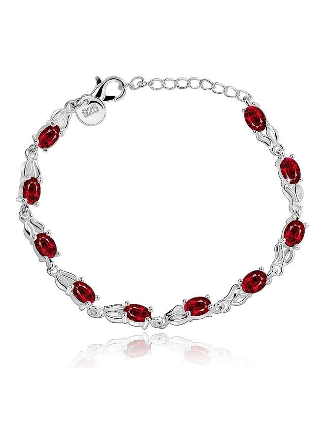 Perfii Rhodium Plated Cubic Ziron Stylish Bracelet - Image 1