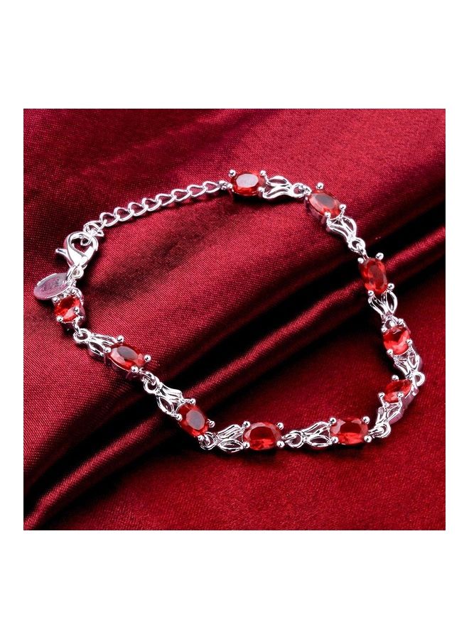 Perfii Rhodium Plated Cubic Ziron Stylish Bracelet - Image 3