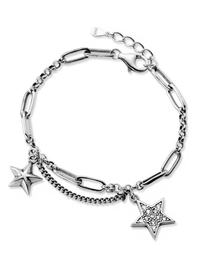 Perfii Rhodium Plated Cubic Ziron Stylish Bracelet - Image 1