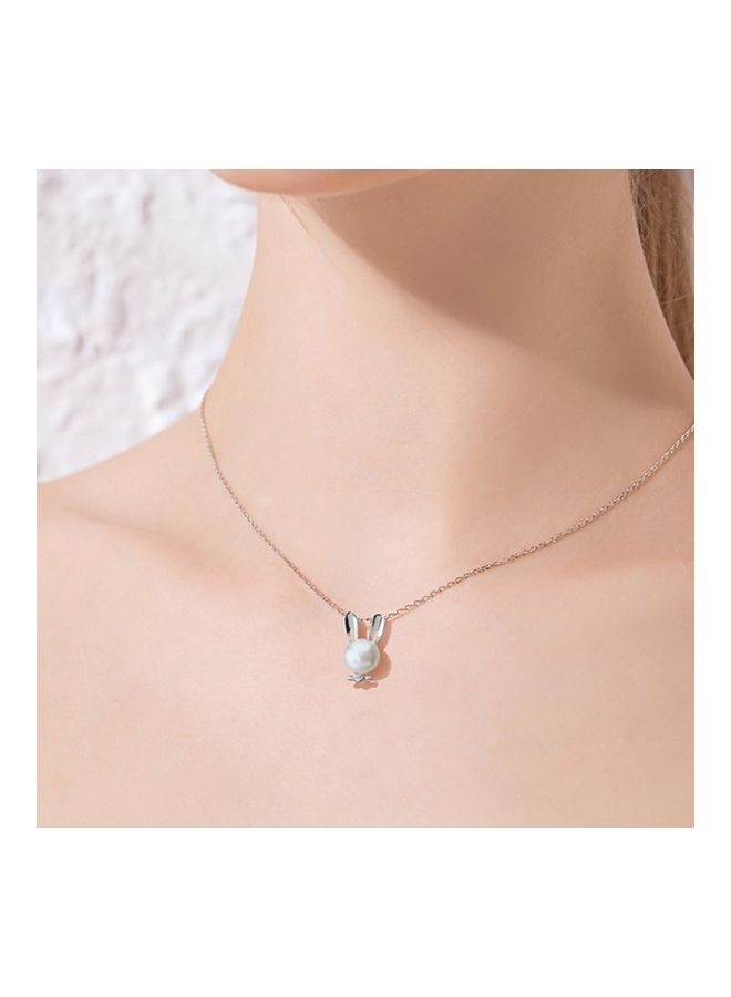 بيرفيي S925 Sterling Silver Crystal Studded Pendant Necklace  - Image 2