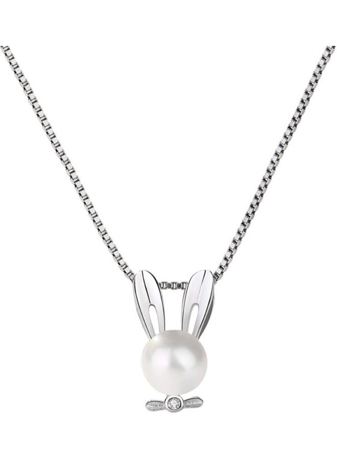 بيرفيي S925 Sterling Silver Crystal Studded Pendant Necklace  - Image 1