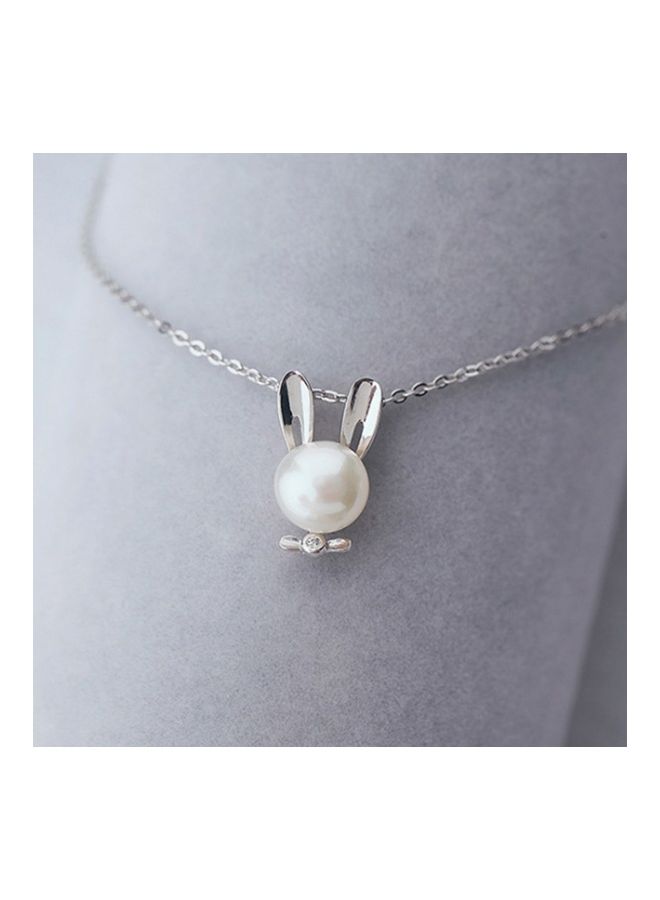 بيرفيي S925 Sterling Silver Crystal Studded Pendant Necklace  - Image 4