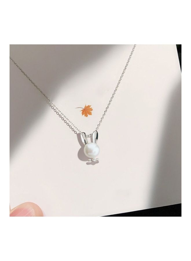 بيرفيي S925 Sterling Silver Crystal Studded Pendant Necklace  - Image 5