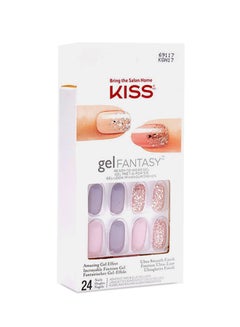 KISS 24 Piece Gel Fantasy Oval Nails Multicolour  - Image 1