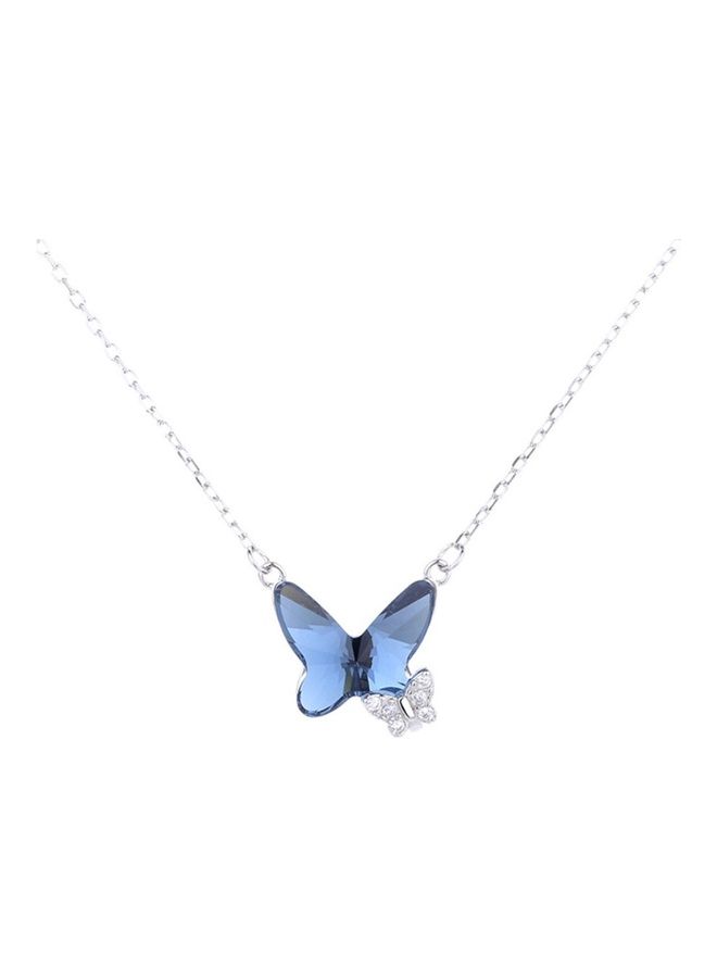 بيرفيي S925 Sterling Silver Crystal Studded Pendant Necklace - Image 1