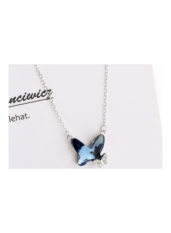 بيرفيي S925 Sterling Silver Crystal Studded Pendant Necklace - Image 3