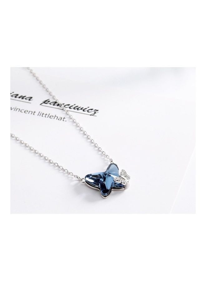 بيرفيي S925 Sterling Silver Crystal Studded Pendant Necklace - Image 4