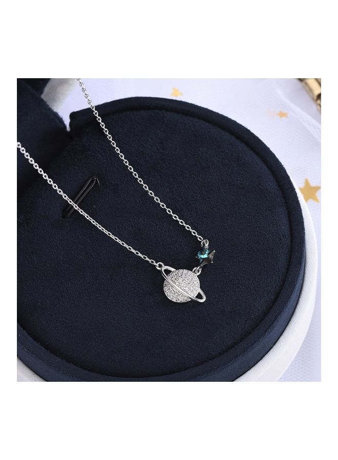 Perfii S925 Sterling Silver Crystal Studded Pendant Necklace - Image 2