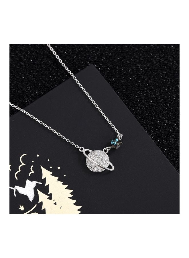 Perfii S925 Sterling Silver Crystal Studded Pendant Necklace - Image 4